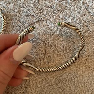 David Yurman Cable Bracelet w/ Diamond and Peridot